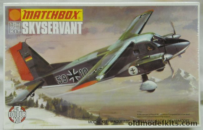 Matchbox 1/72 Dornier Do-28 Skyservant - Federal German Navy Kiel or Swedish Red Cross Biafra Nigeria 1969, 40107 plastic model kit